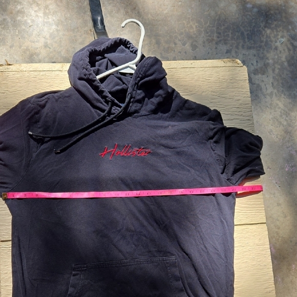 Hollister Dark Black Hoodie with Red Logo - Picture 7 of 11